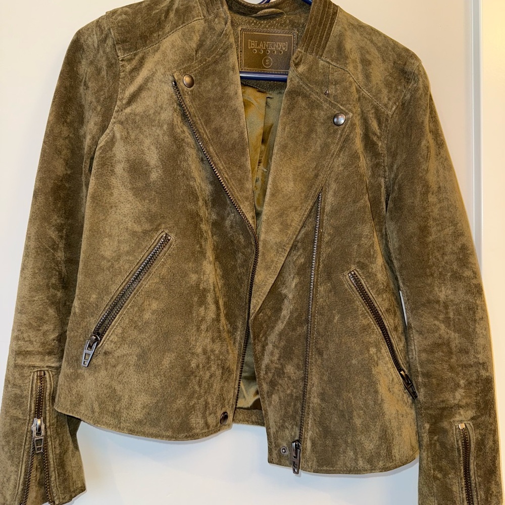 Blank NYC Olive Faux Suede Jacket